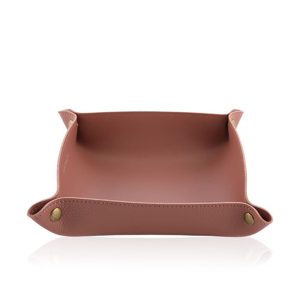 Leather Tray For Accessories - Pink