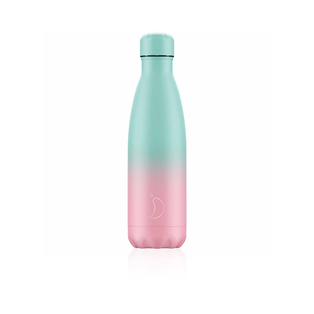 Gradient Water Bottle Paster - Green / Pink - 500 ml