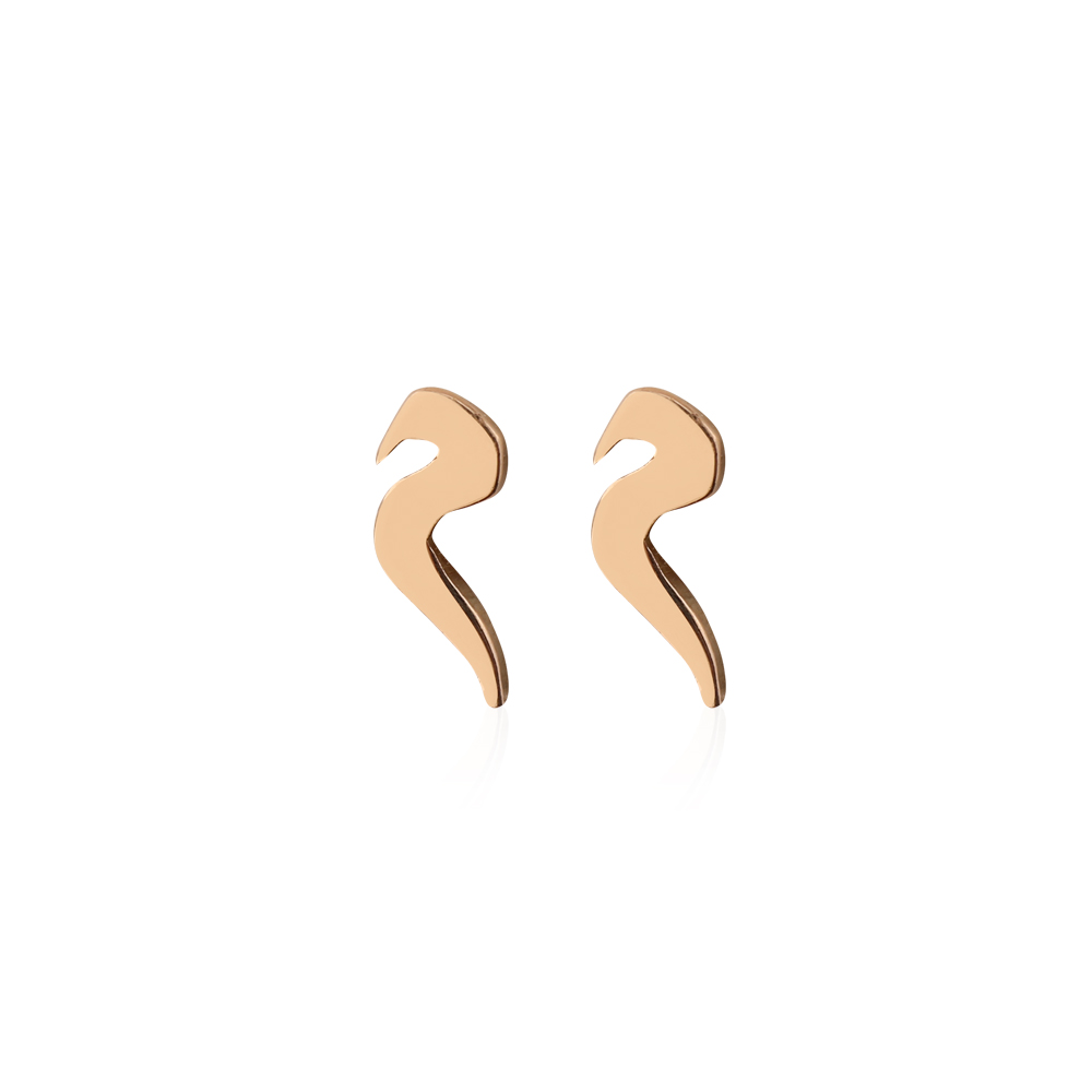 Mini Signature Initial Earring 18k - Meem