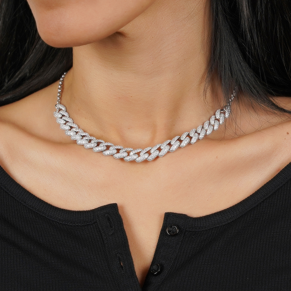 Gold Plated Lines Silver Spots Chain Necklace