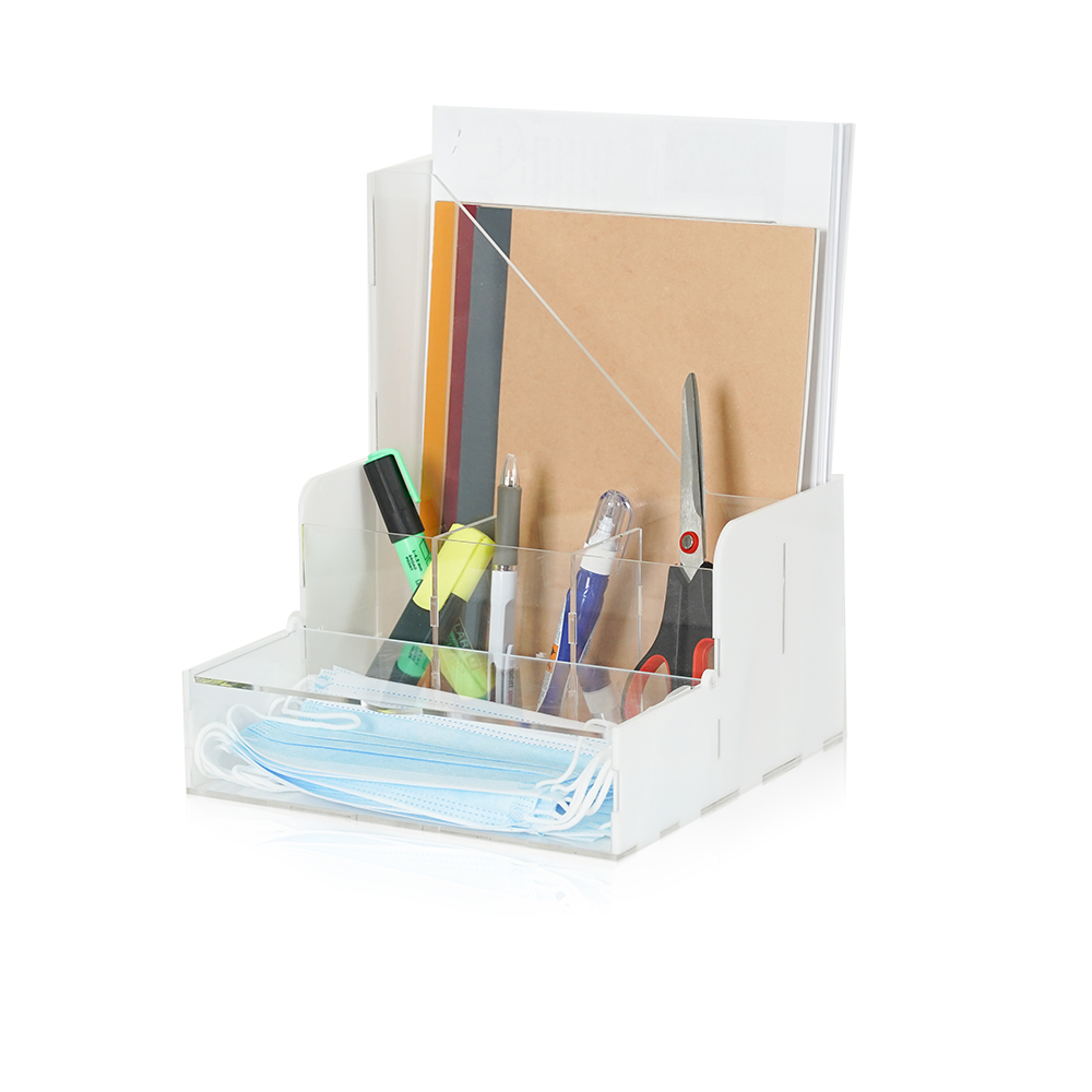 Acrylic Small Office Organizer - White