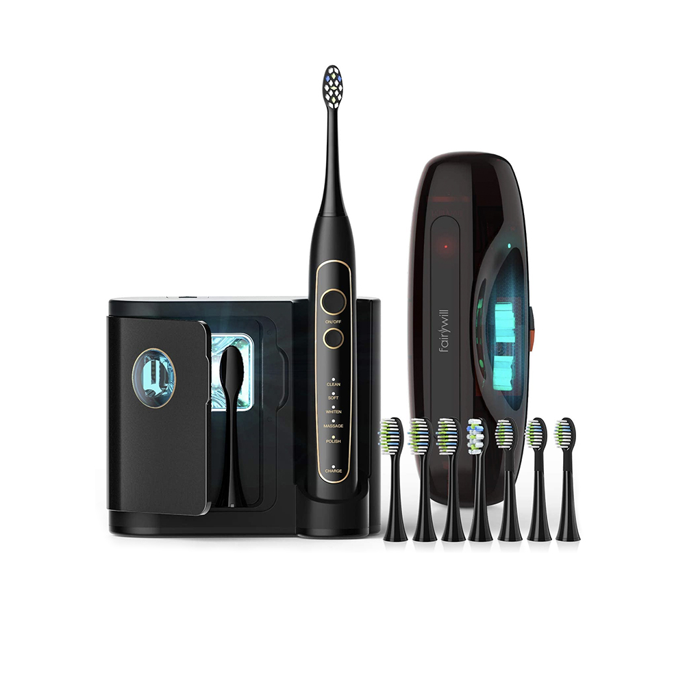 2056 Wireless Charging Ultrasonic Electric Toothbrush With UV Sanitizing Case