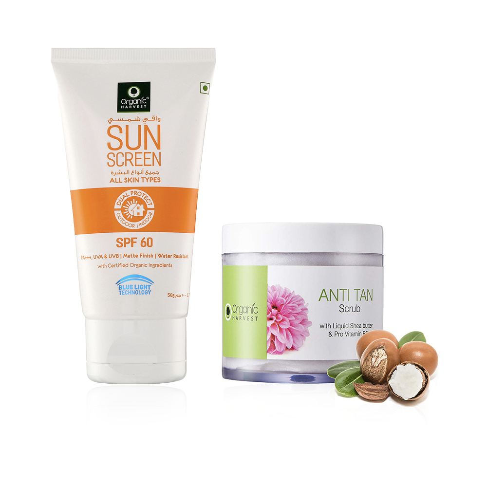 SPF 60 Sunscreen With Blue Light Technology And Anti Tan Scrub