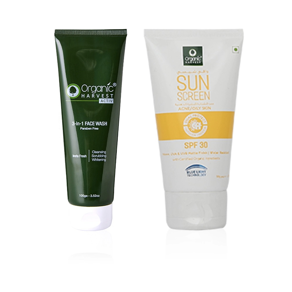 3 In 1 Face Wash + Sunscreen Spf 30 (Oily / Acne) Blue Light Set