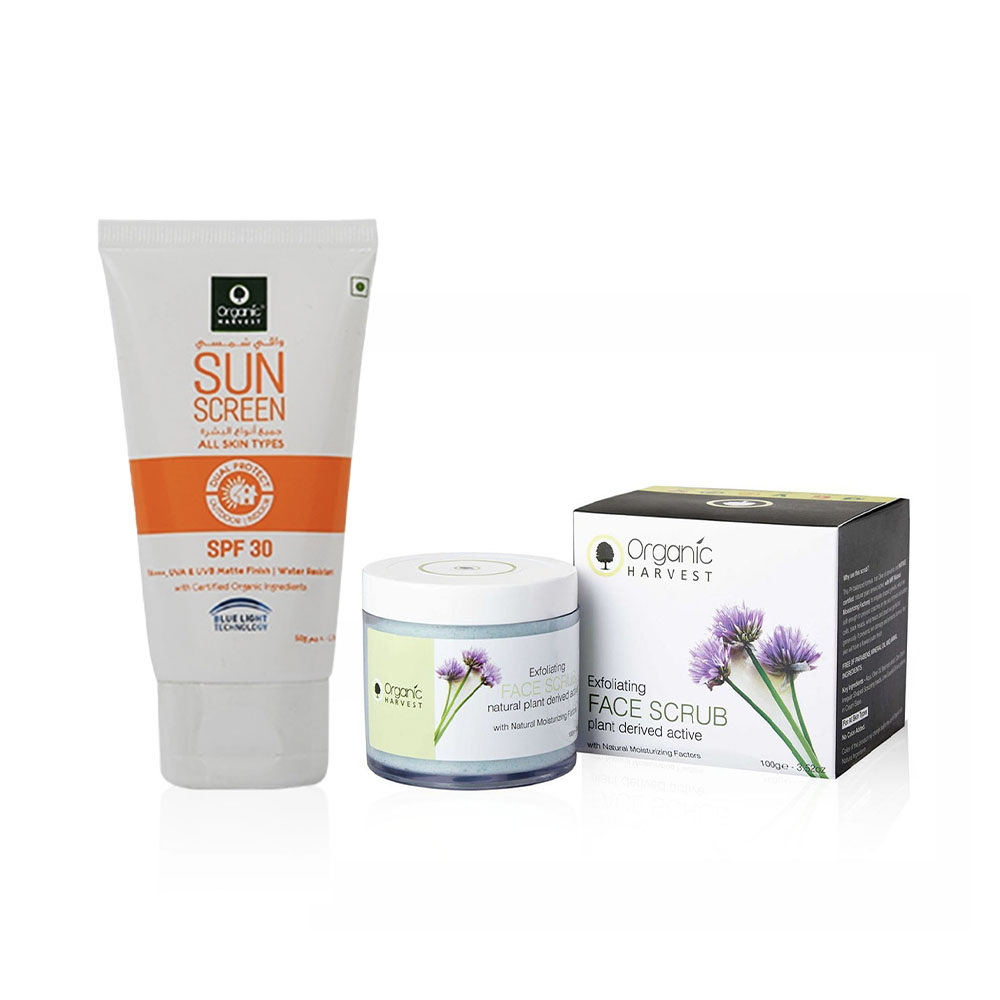 Exfoliating Face Scrub + Sunscreen Spf 30 (All Types) Blue Light Set
