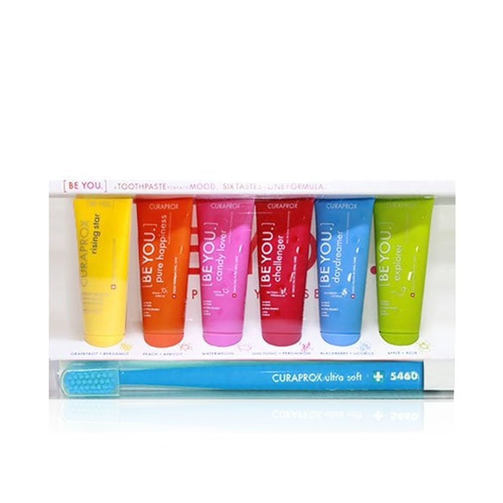 Be You Toothpaste Mixed Set of 6 X 10 ml And Toothbrush - Blue     