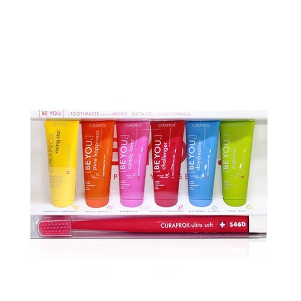 Be You Toothpaste Mixed Set of 6 X 10 ml And Toothbrush - Red