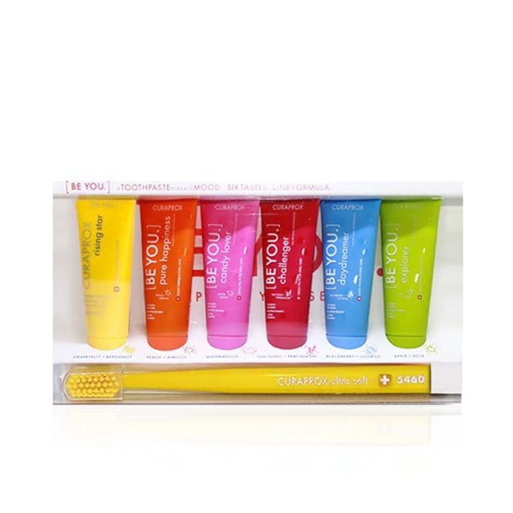 Be You Toothpaste Mixed Set of 6 X 10 ml And Toothbrush - Yellow