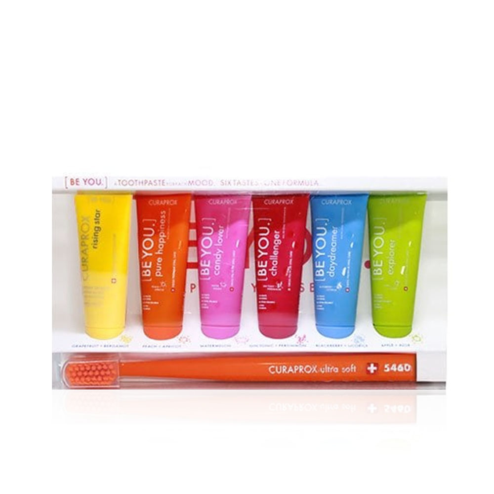 Be You Toothpaste Mixed Set of 6 X 10 ml And Toothbrush - Orange