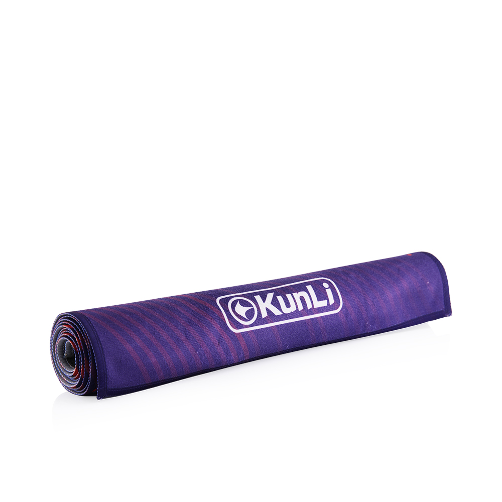 Micro Fiber Towel For Gym & Beach With Case - Golden & Purple