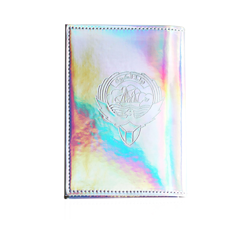 Kuwait Passport Cover - Metallic White