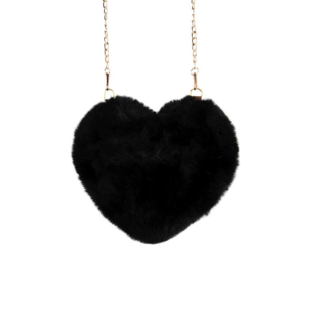 Hand Bag Heart Style - Black