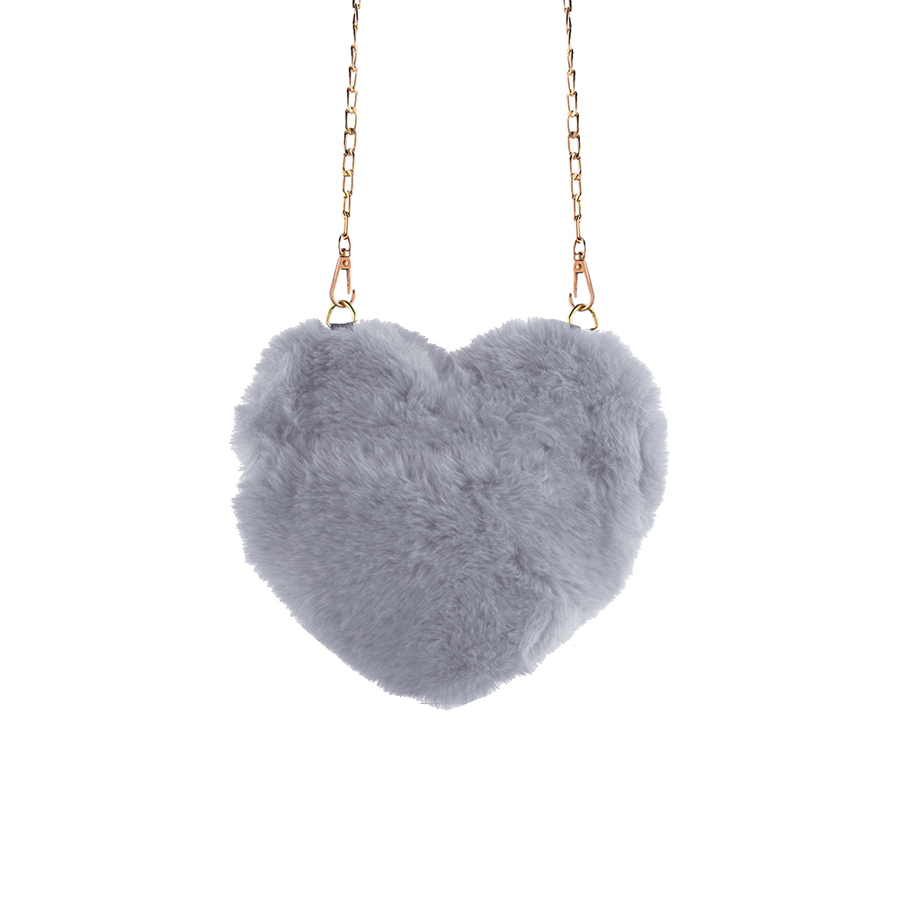 Hand Bag Heart Style - Grey