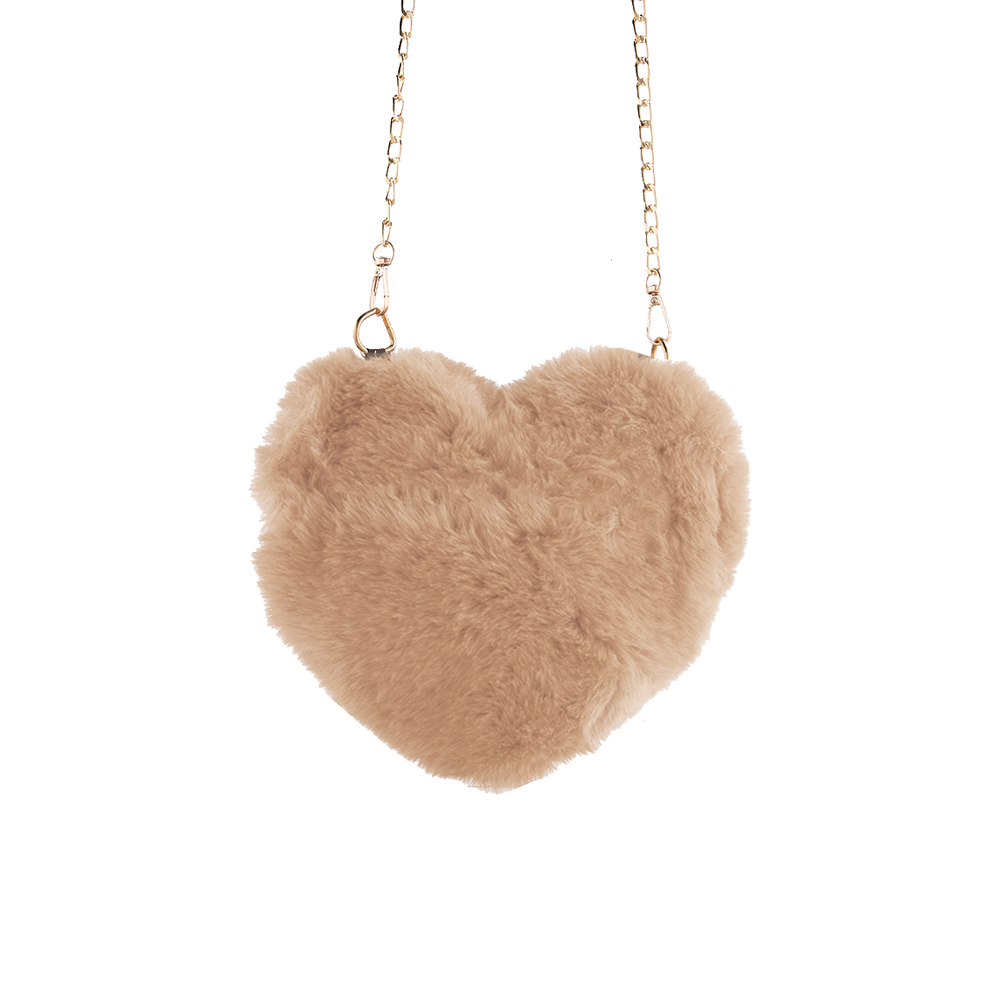 Hand Bag Heart Style - Khaki