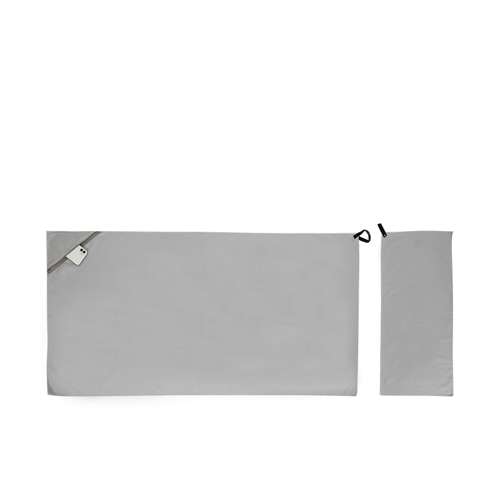 Microfiber Gym And Beach Towel - Light Grey