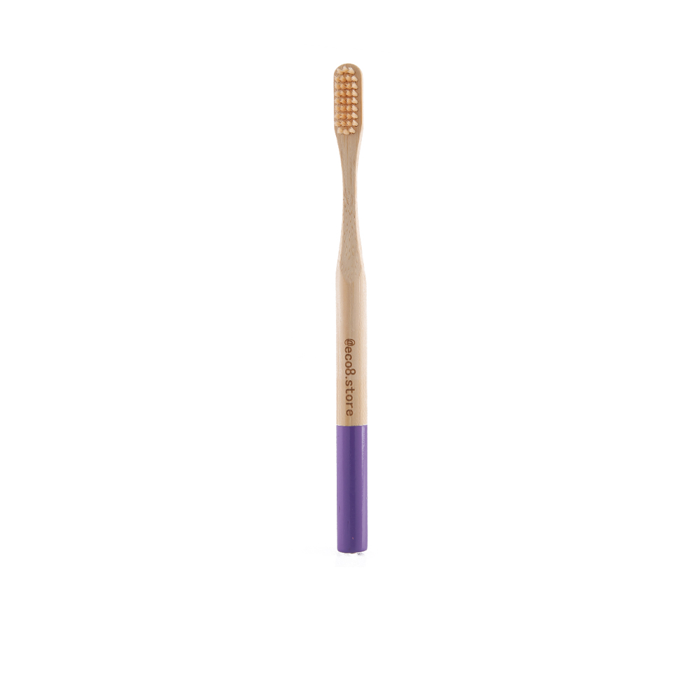 Natural Bamboo Toothbrush For Adults - Purple   