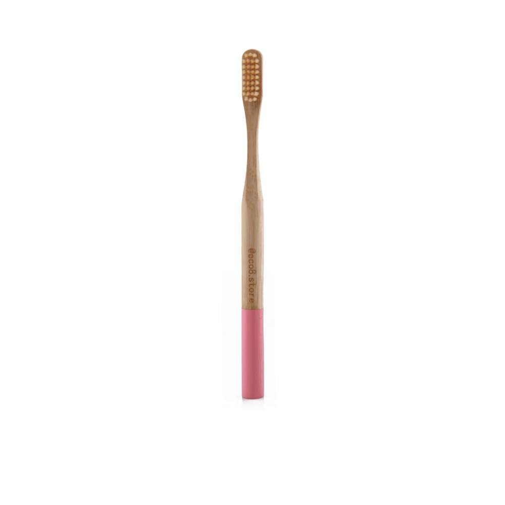 Natural Bamboo Toothbrush For Adults - Pink