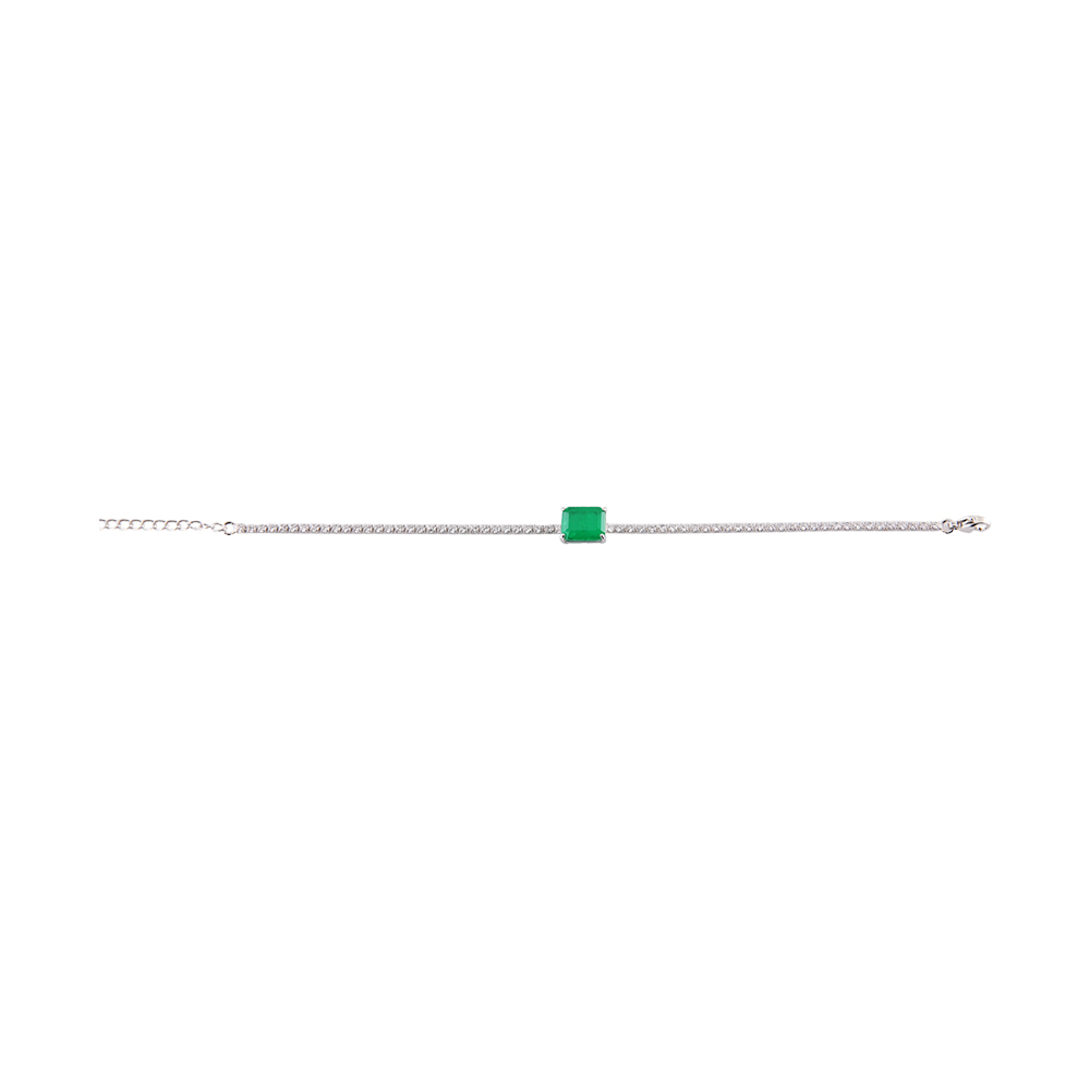 Zircon Bracelet - Green - Free Size