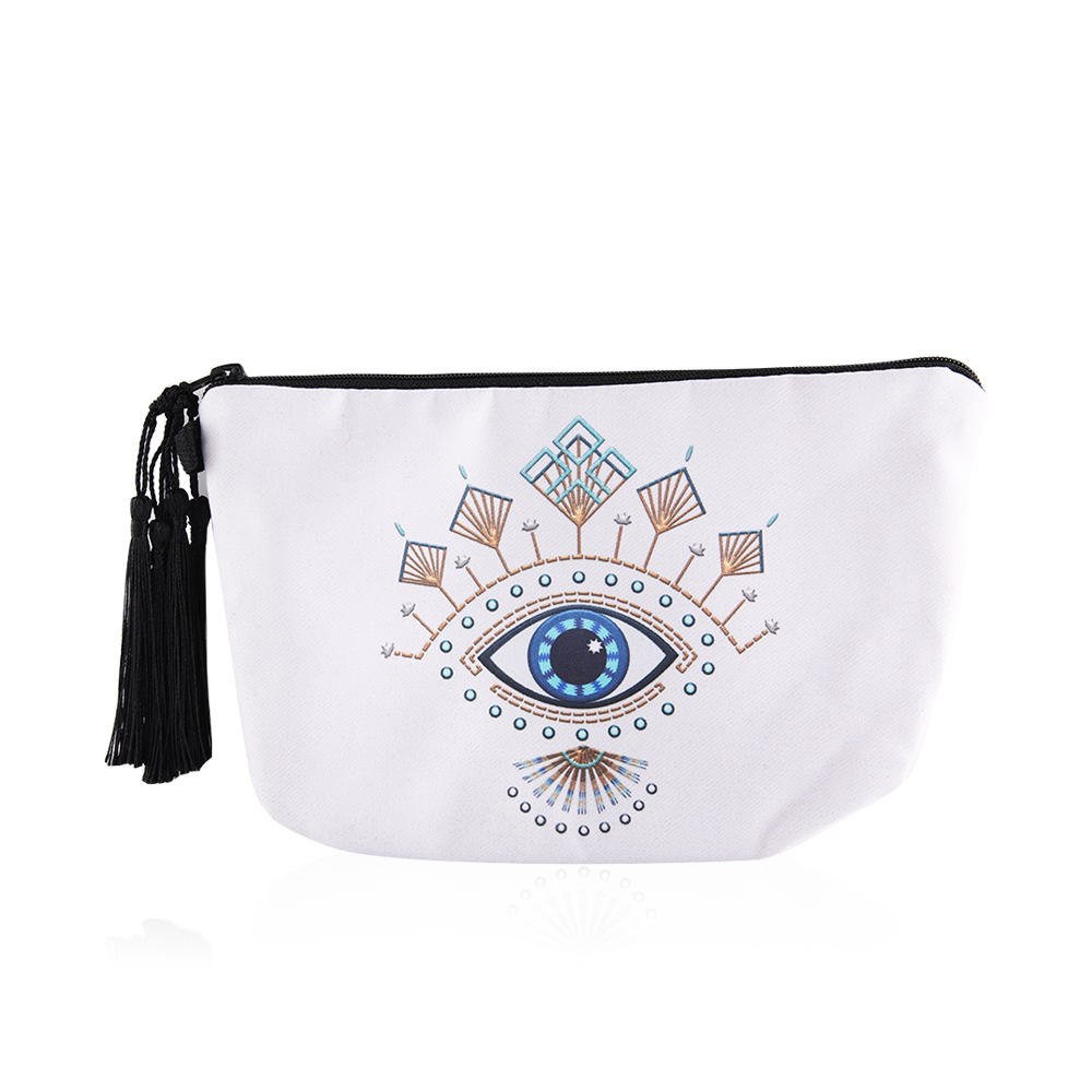 Turkish Blue Evil Eye Storage Bag - White - Free size    