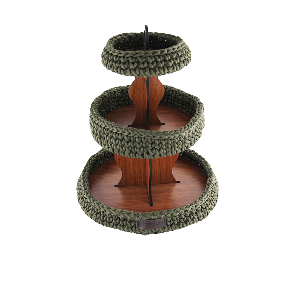 3 Layered Wooden Floor Stand - Green     