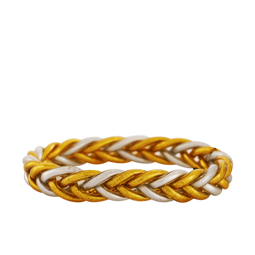 Braid Bangle Gold & Silver - Small - 5.5 cm