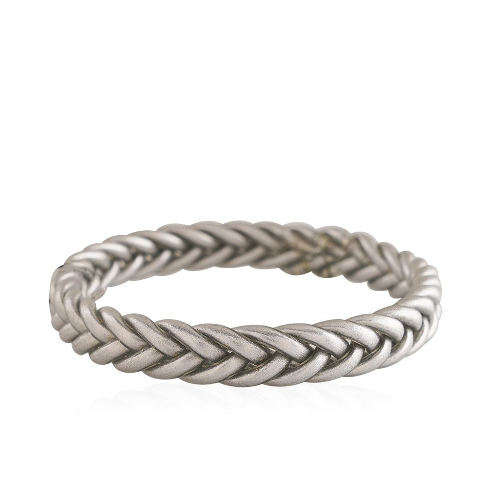 Braid Bangle Matte Silver - Small - 5.5 cm