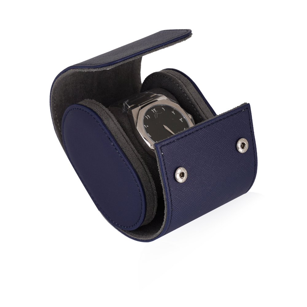 Travel Leather Storage Bag for Single Watch - Blue