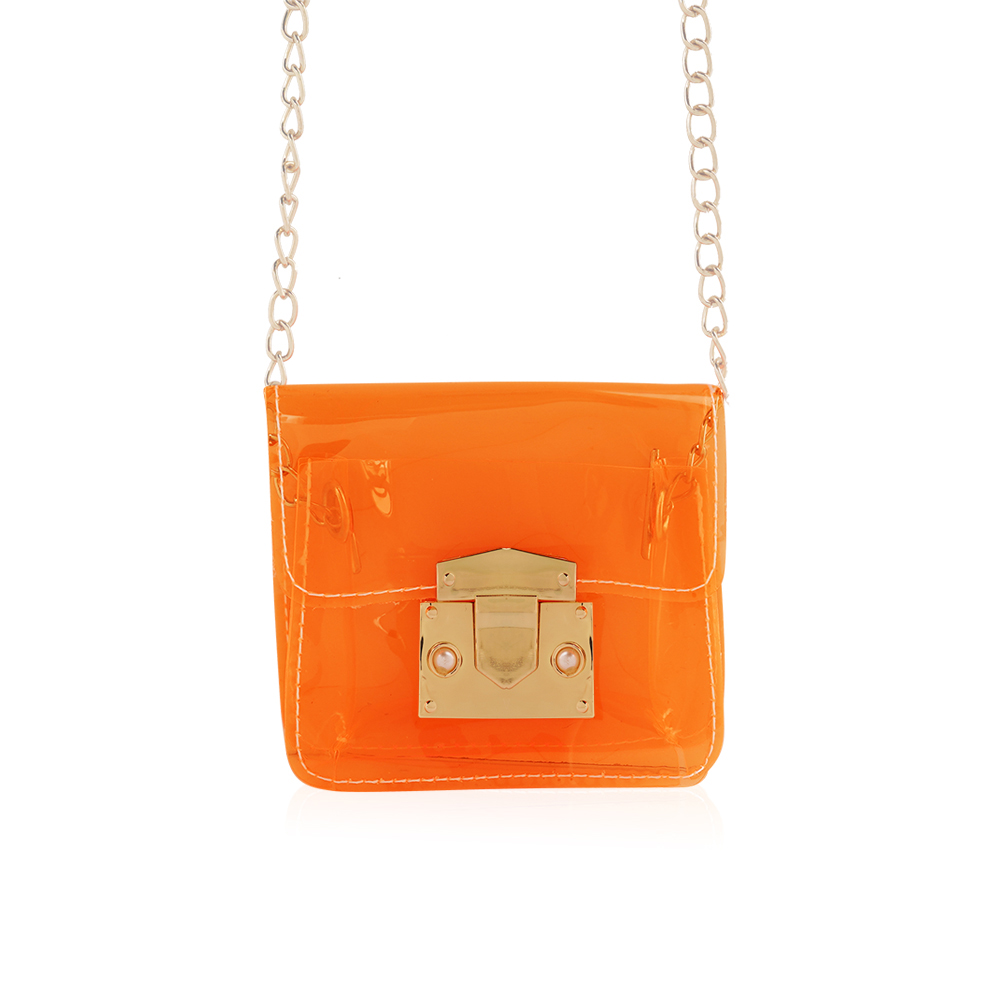 Mini Pvc Clear Handbags For Kids - Orange