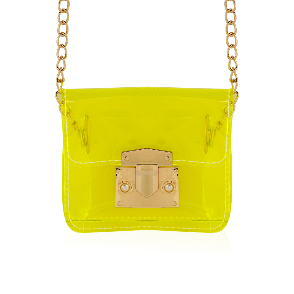 Mini Pvc Clear Handbags For Kids - Yellow