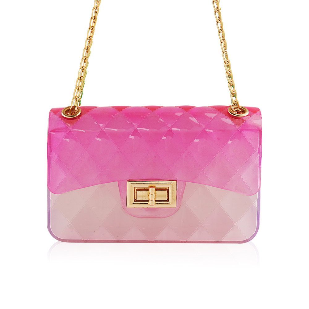 Transparent Pvc Neon Handbag - Pink