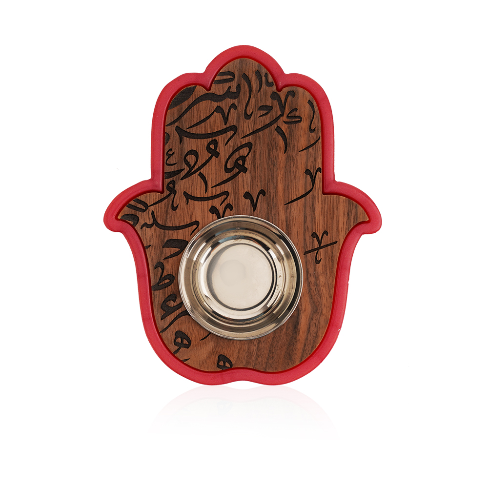 Hand Shape Mobkhar With Arabic Letters Pink