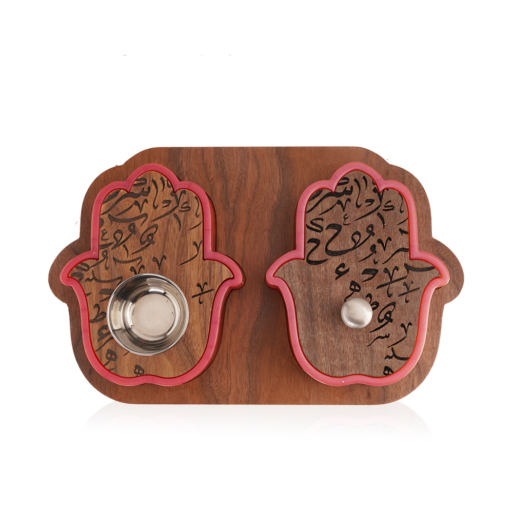 Hand Shape Mobkhar & Bukhour Box Set Of 2pc - Pink