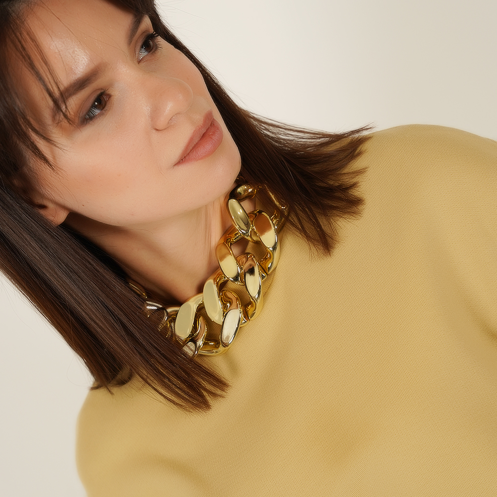 Thick Hip Hop Choker - Gold