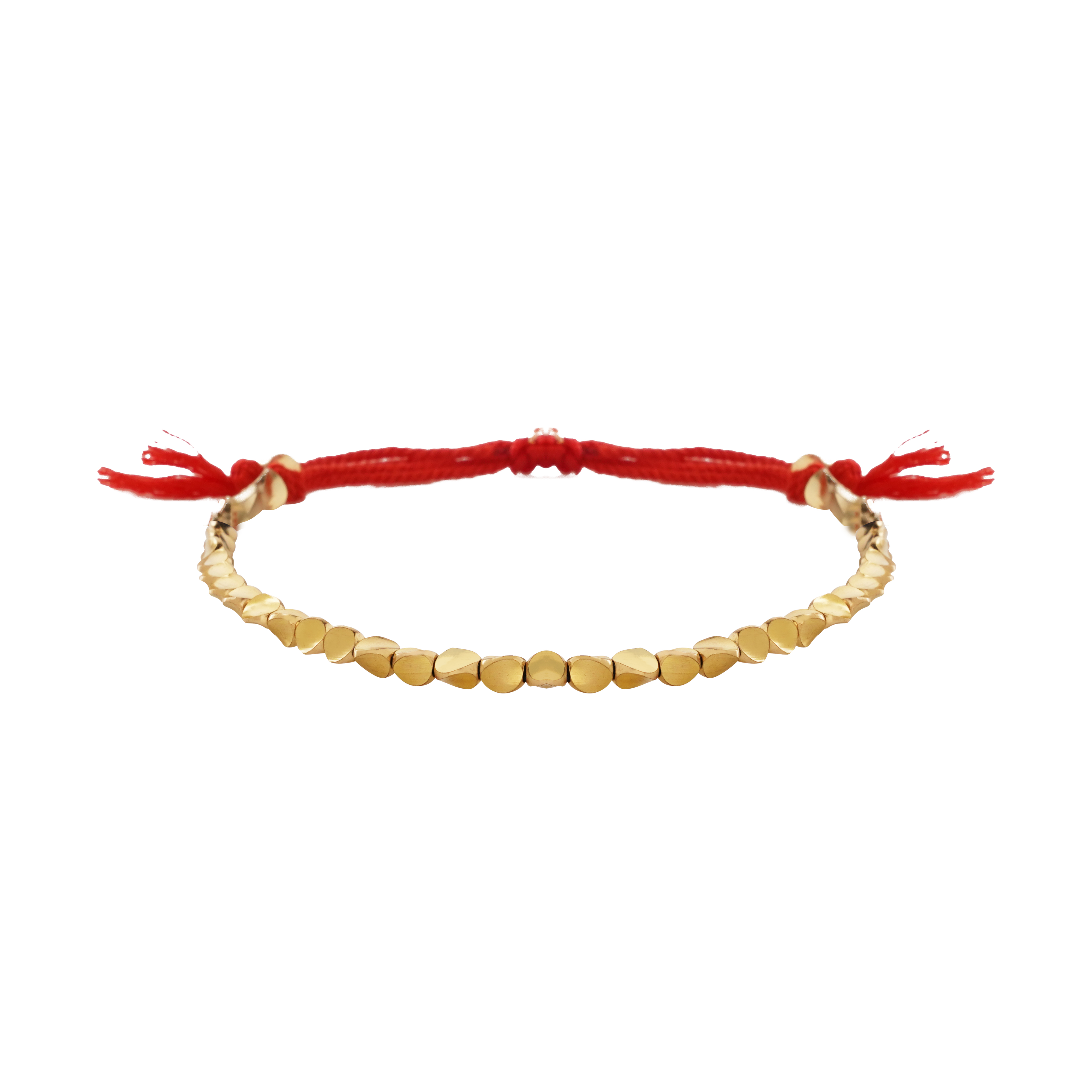 Handmade Copper Beads Bracelet - Red Rope