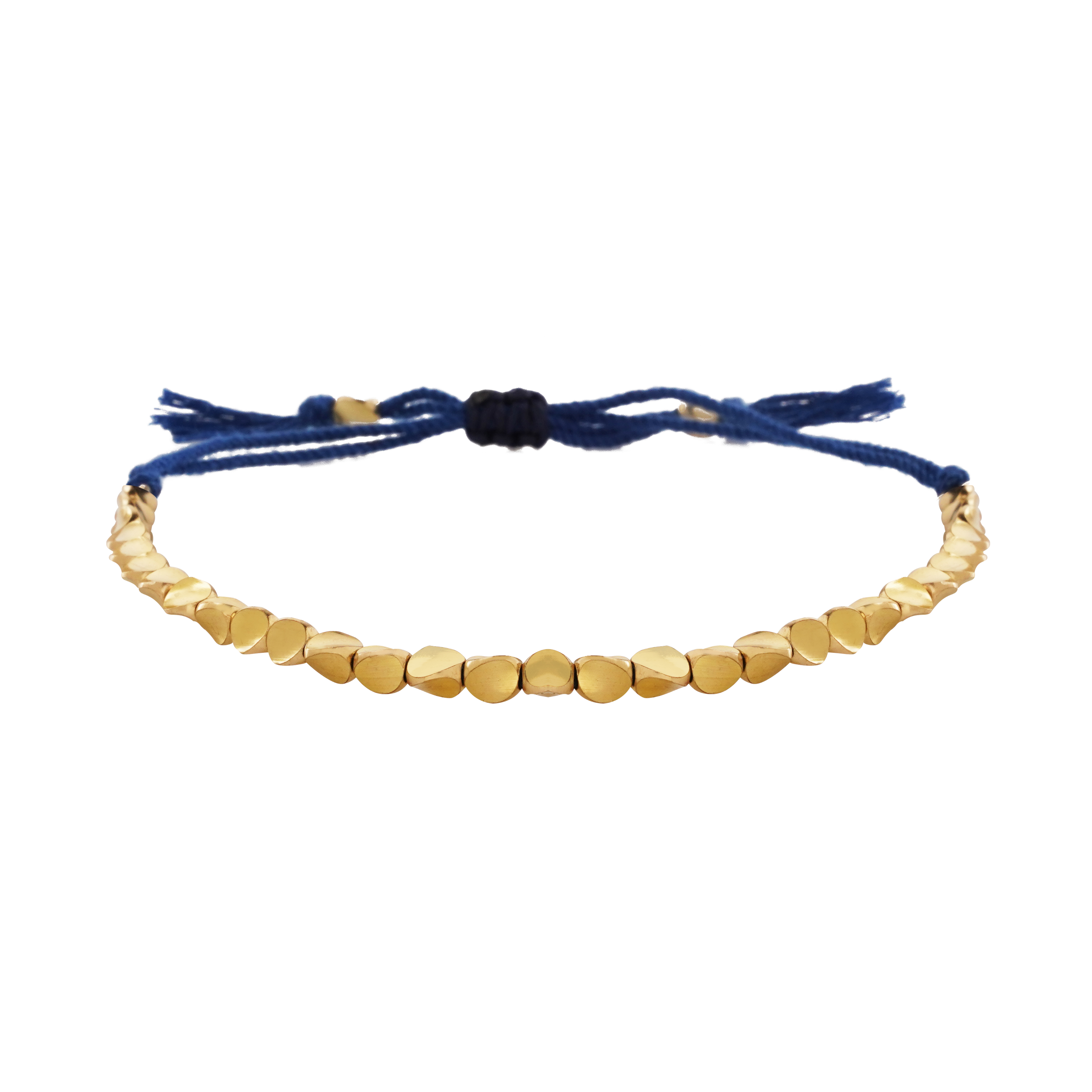Handmade Copper Beads Bracelet - Blue Rope