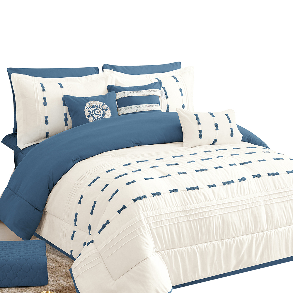 9 Pcs Selin Comforter Set - King  size - 260 x 240 - N 4