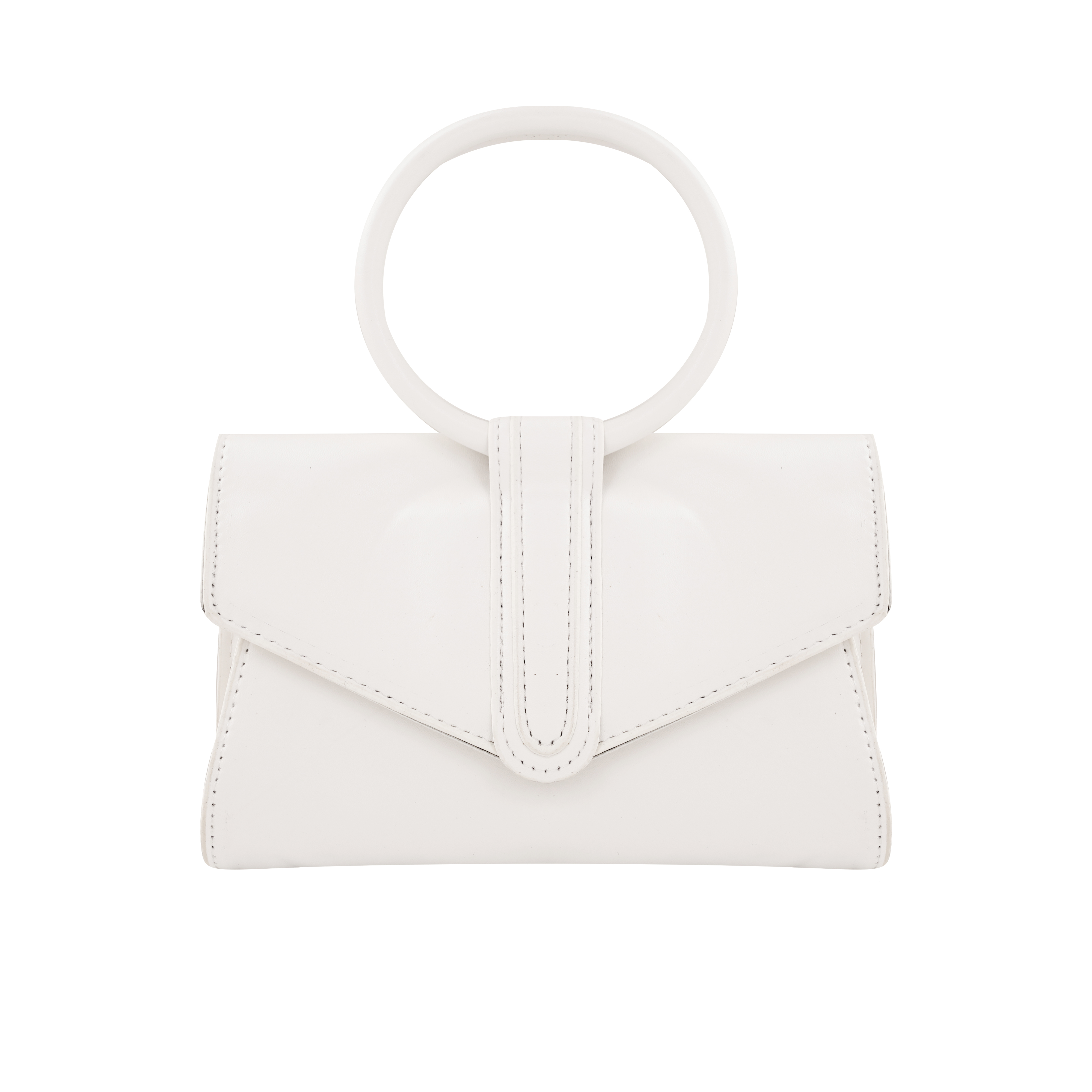 Glitter Neon Retro Square Hand Bag - White