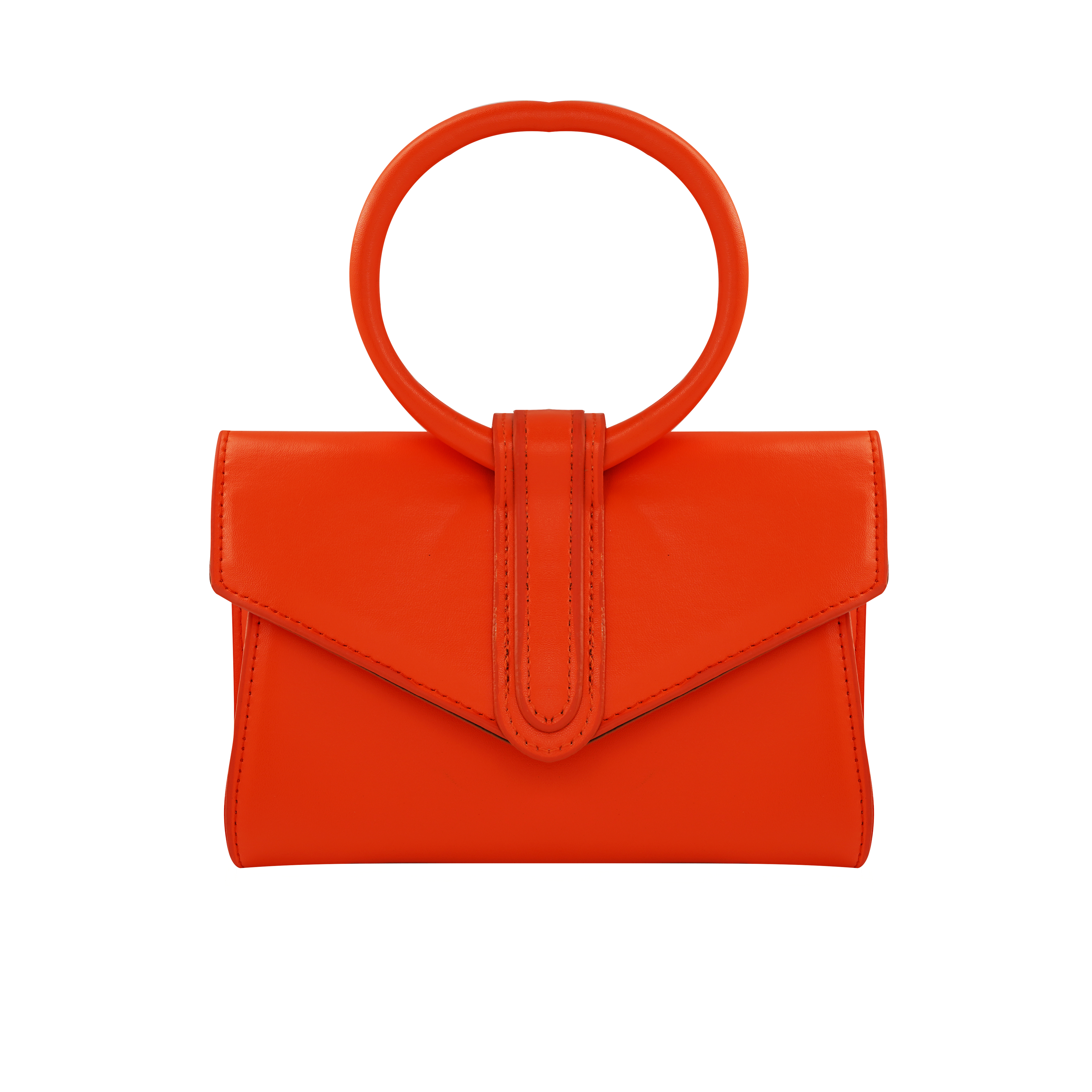 Glitter Neon Retro Square Hand Bag - Orange