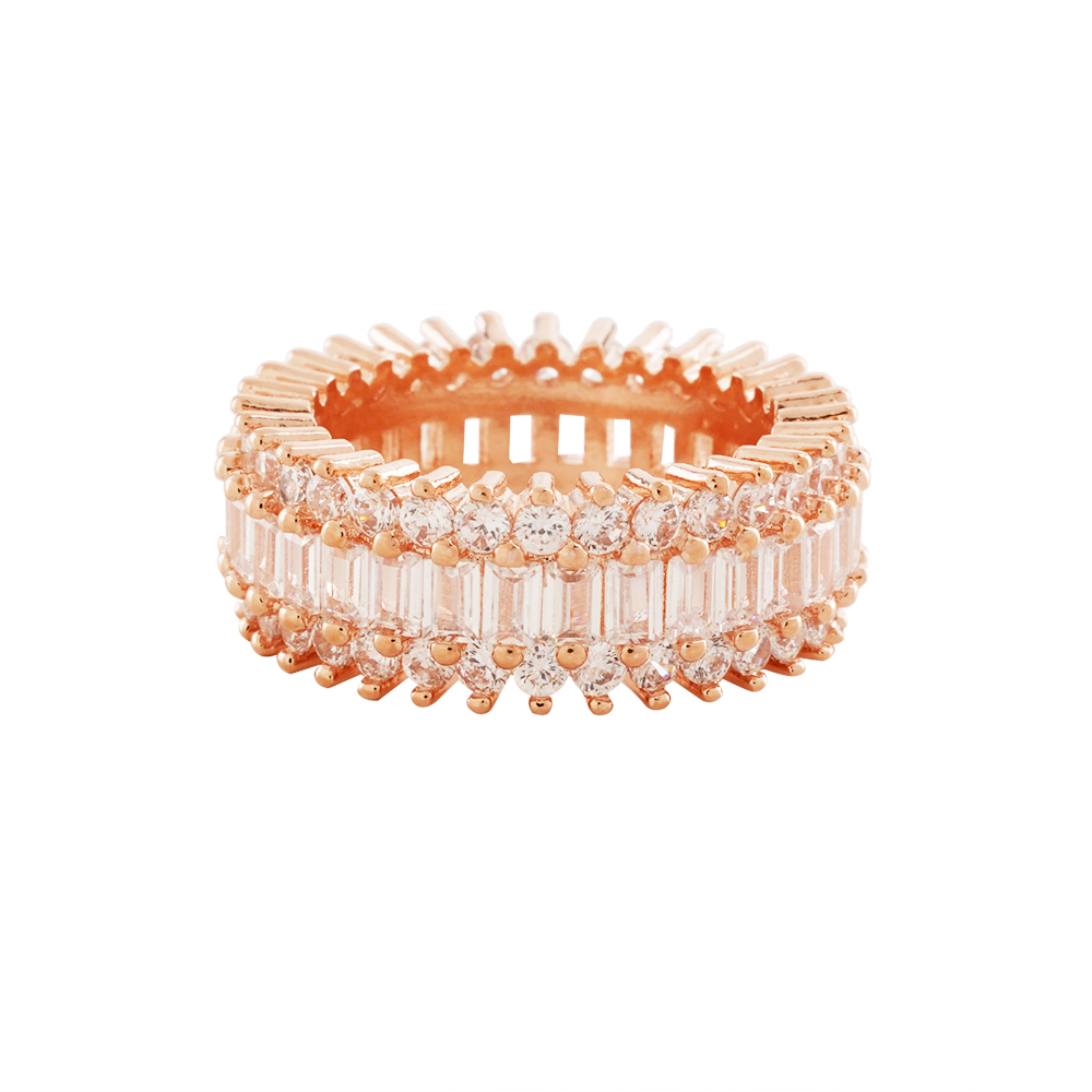 Cubic Zirconia Crystal O Rose Gold Plated - R02- Size 10 Mm