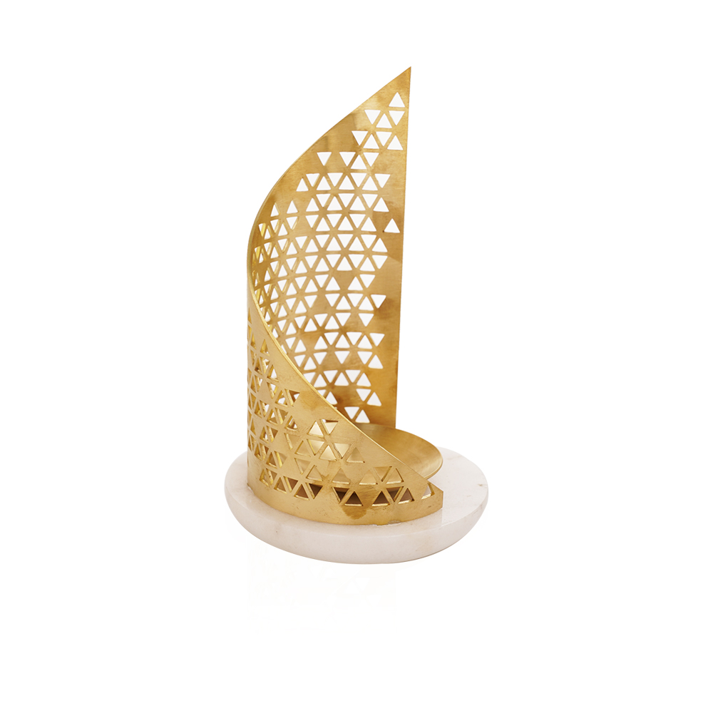 Marble Ceramic Mubkhar with Gold Steel 