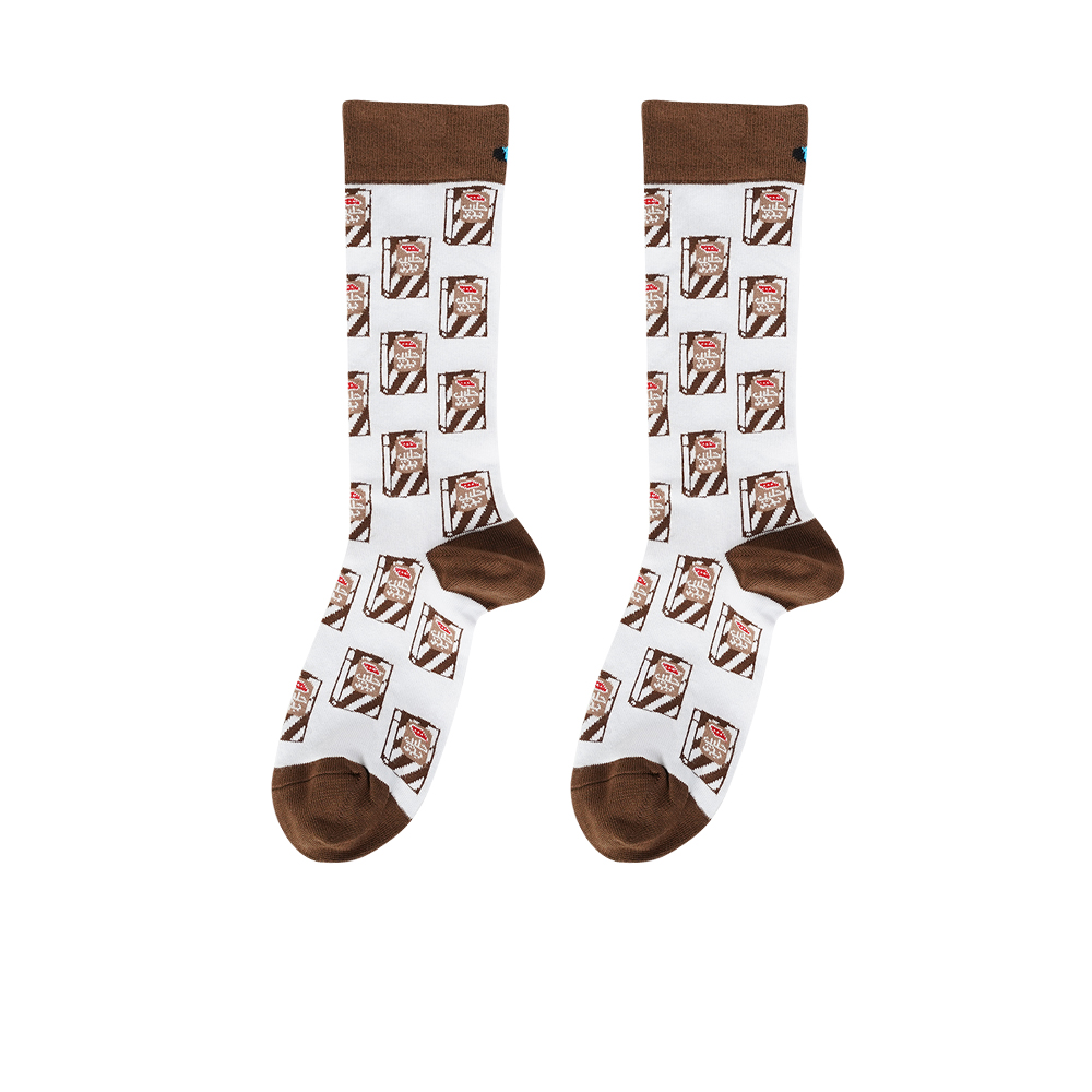 Milk Chocolate Designed Socks - Size 37 - 45