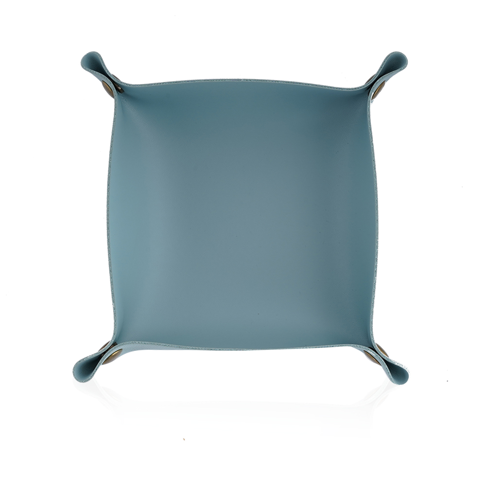 Leather Tray - Sky Blue