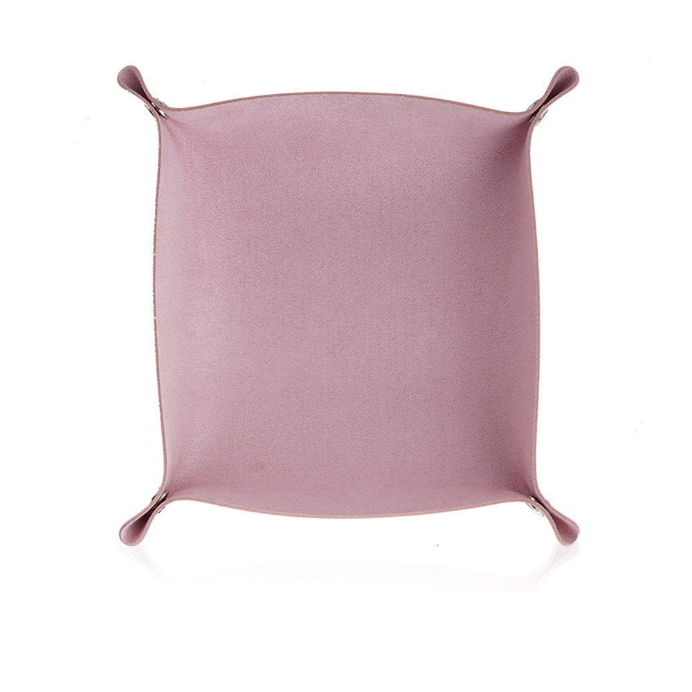 Leather And Velvet Tray - Pink