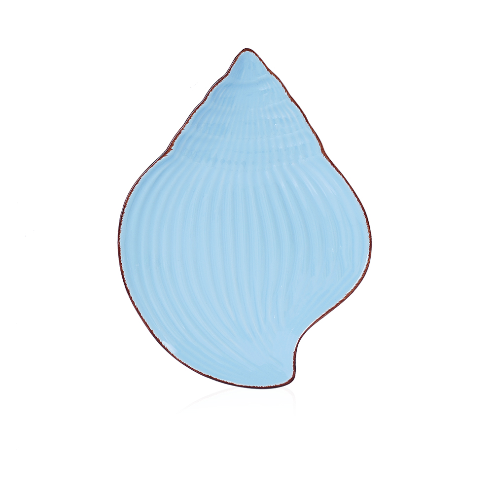 Tableware Flat Conch Shell - Blue