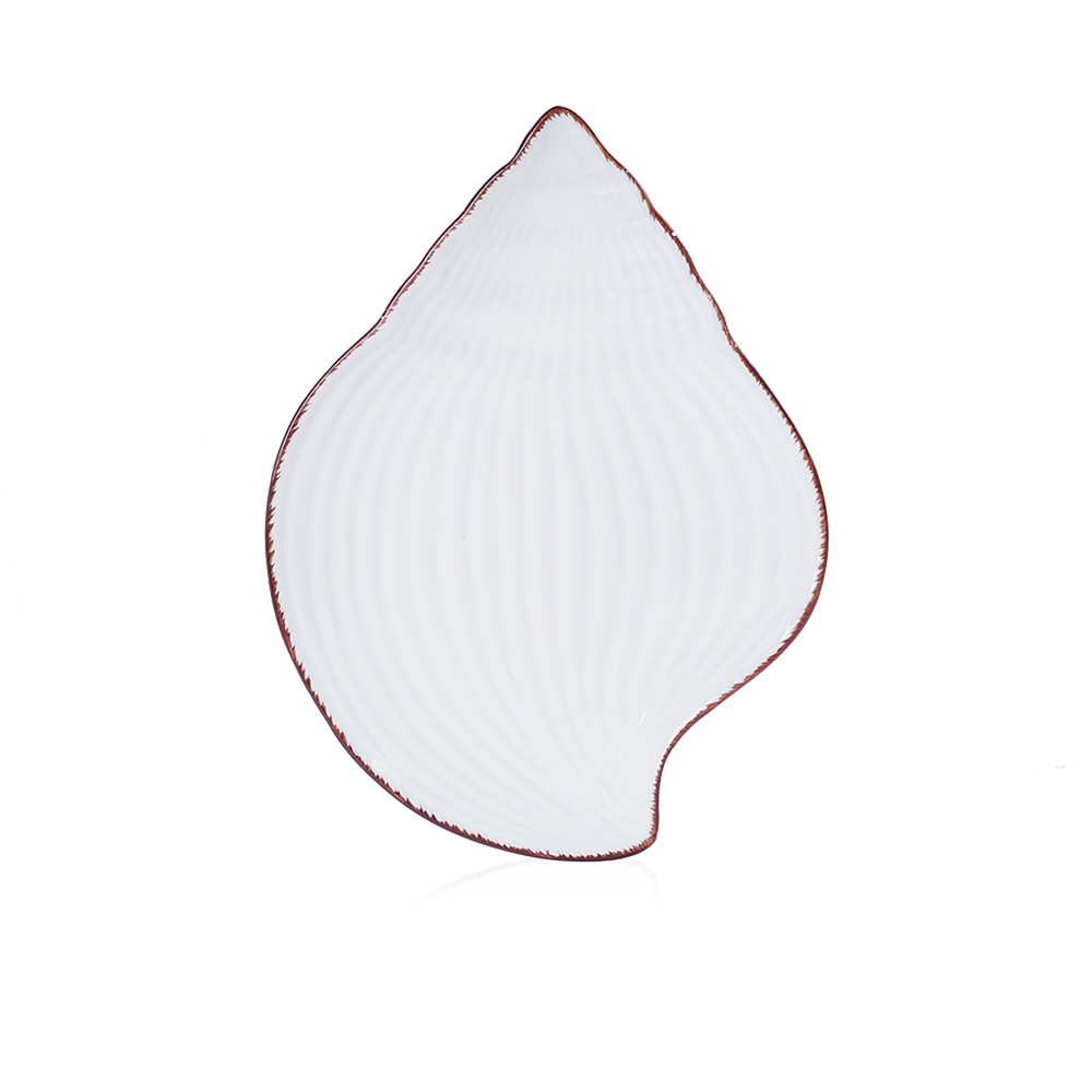 Tableware Flat Conch Shell - White