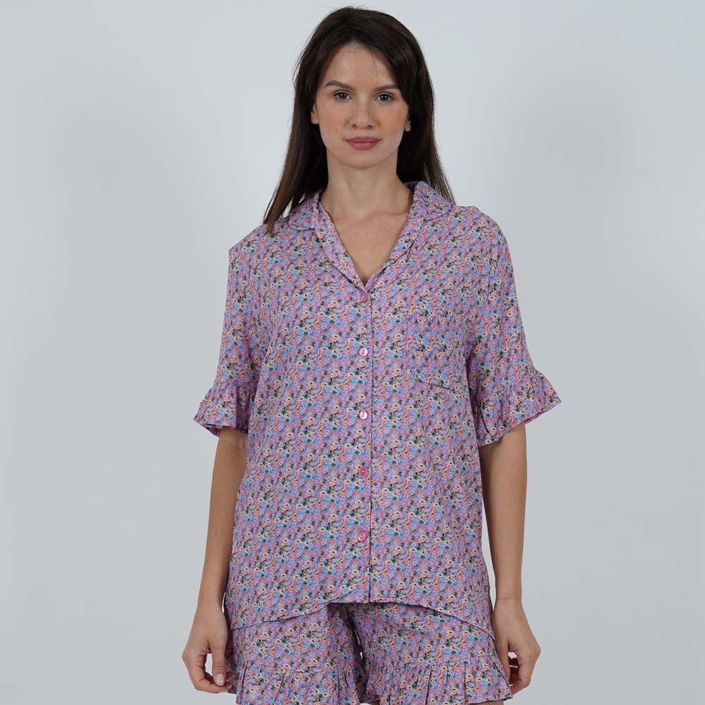Short Printed Pijama Set - Purple