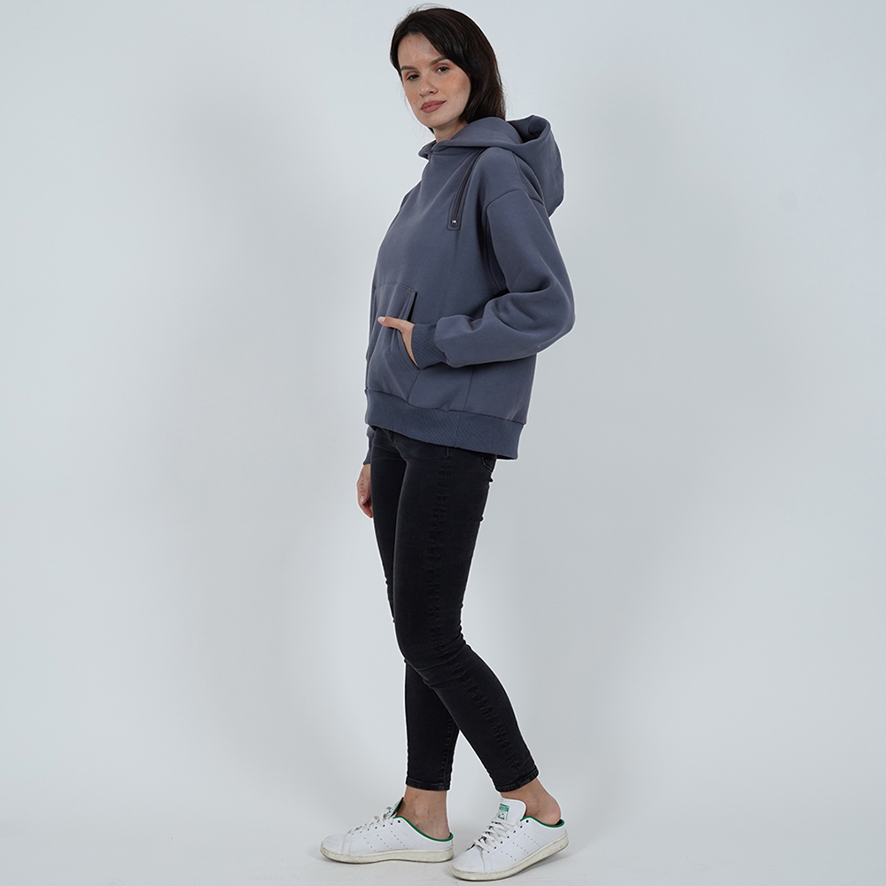 Grey Hoodie With Zipper