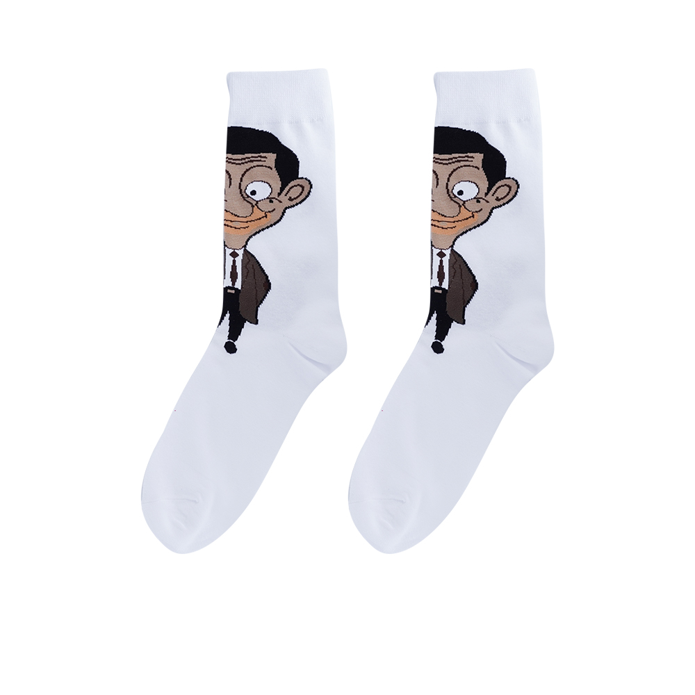 Mr Bean Cotton Socks - White