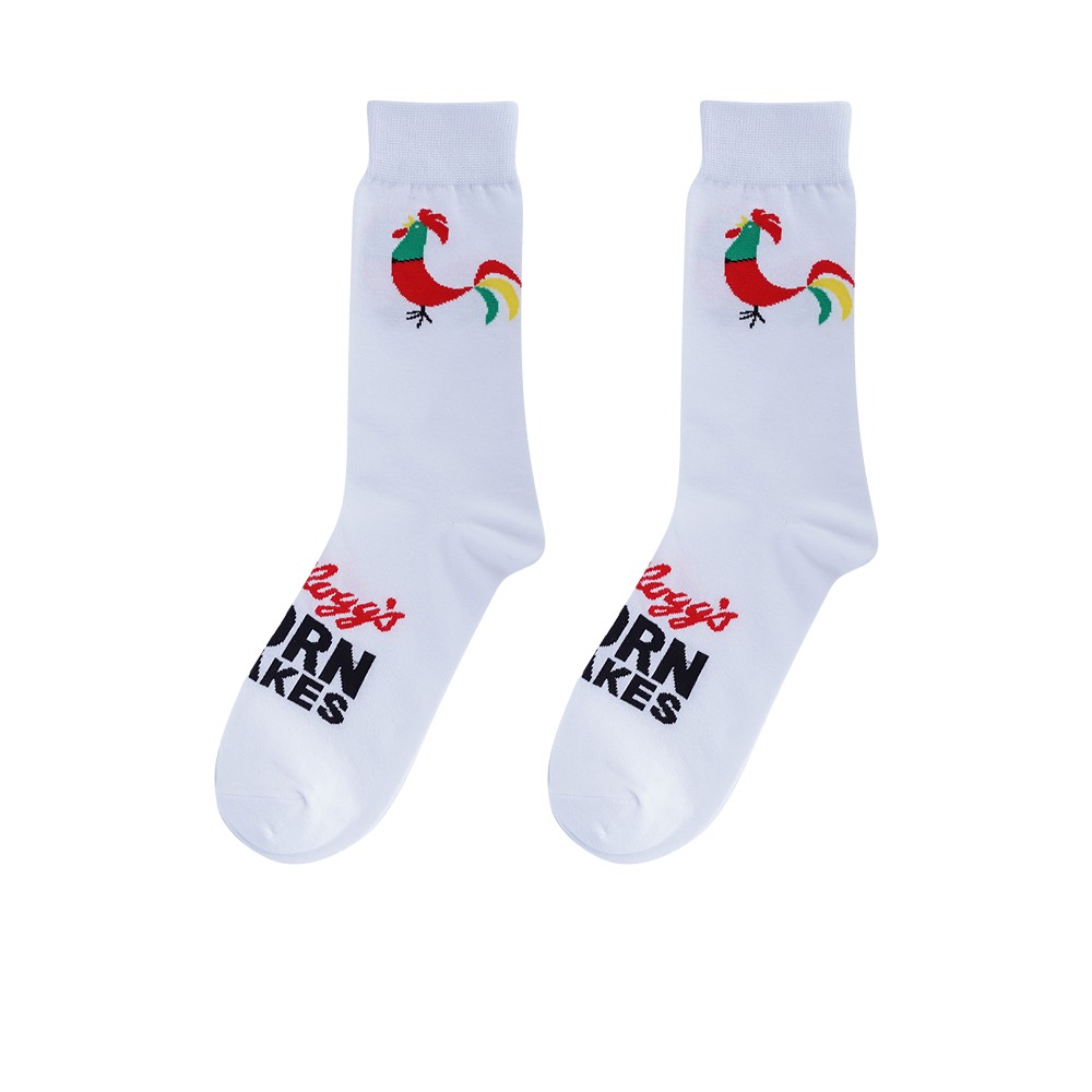Corn Flakes Cotton Socks - White
