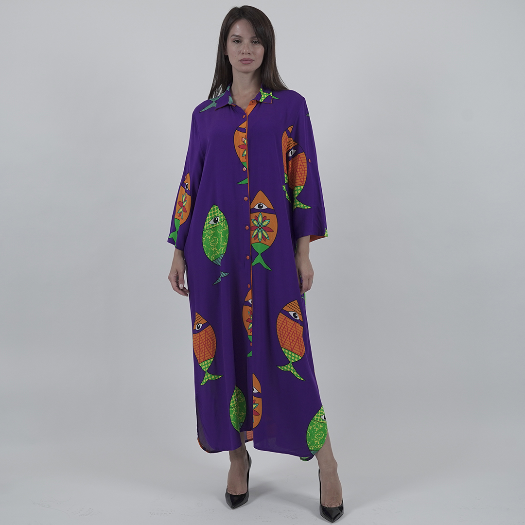 Fish Eye Boho Dress - Purpule